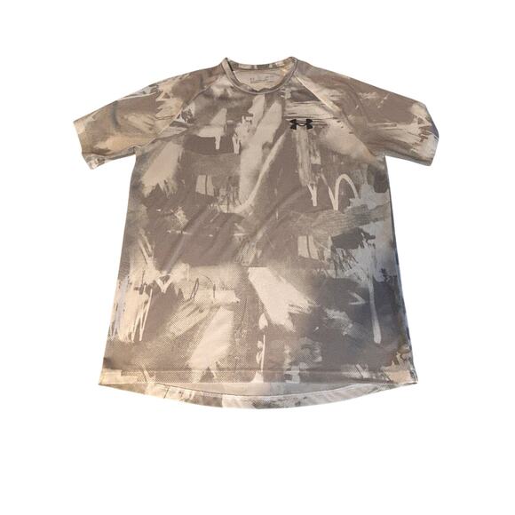 Under Armour HeatGear Loose Fit Shirt Medium Gray Abstract Print - Picture 1 of 5
